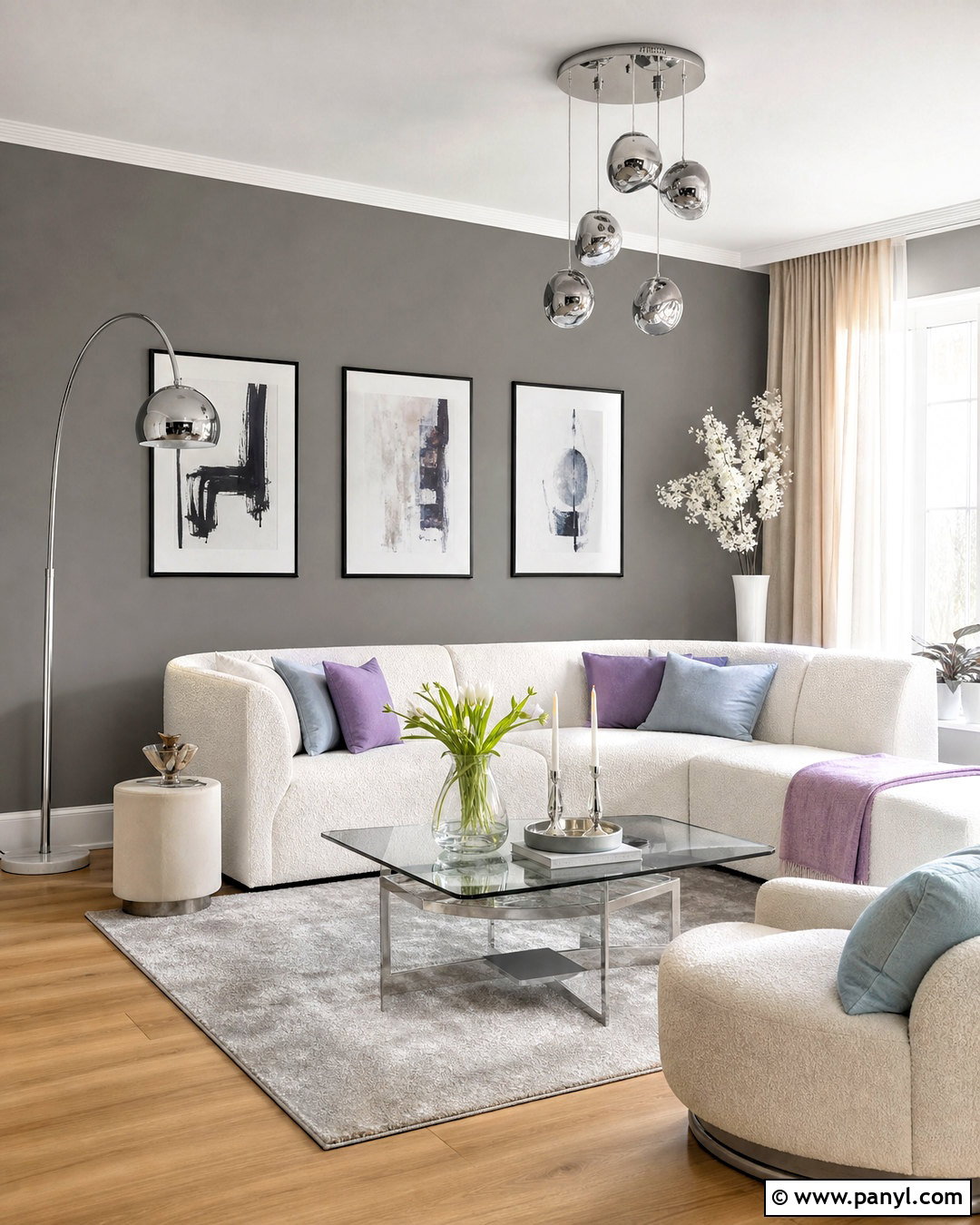 Silver Gray Accent Wall - 20 grey accent wall colors