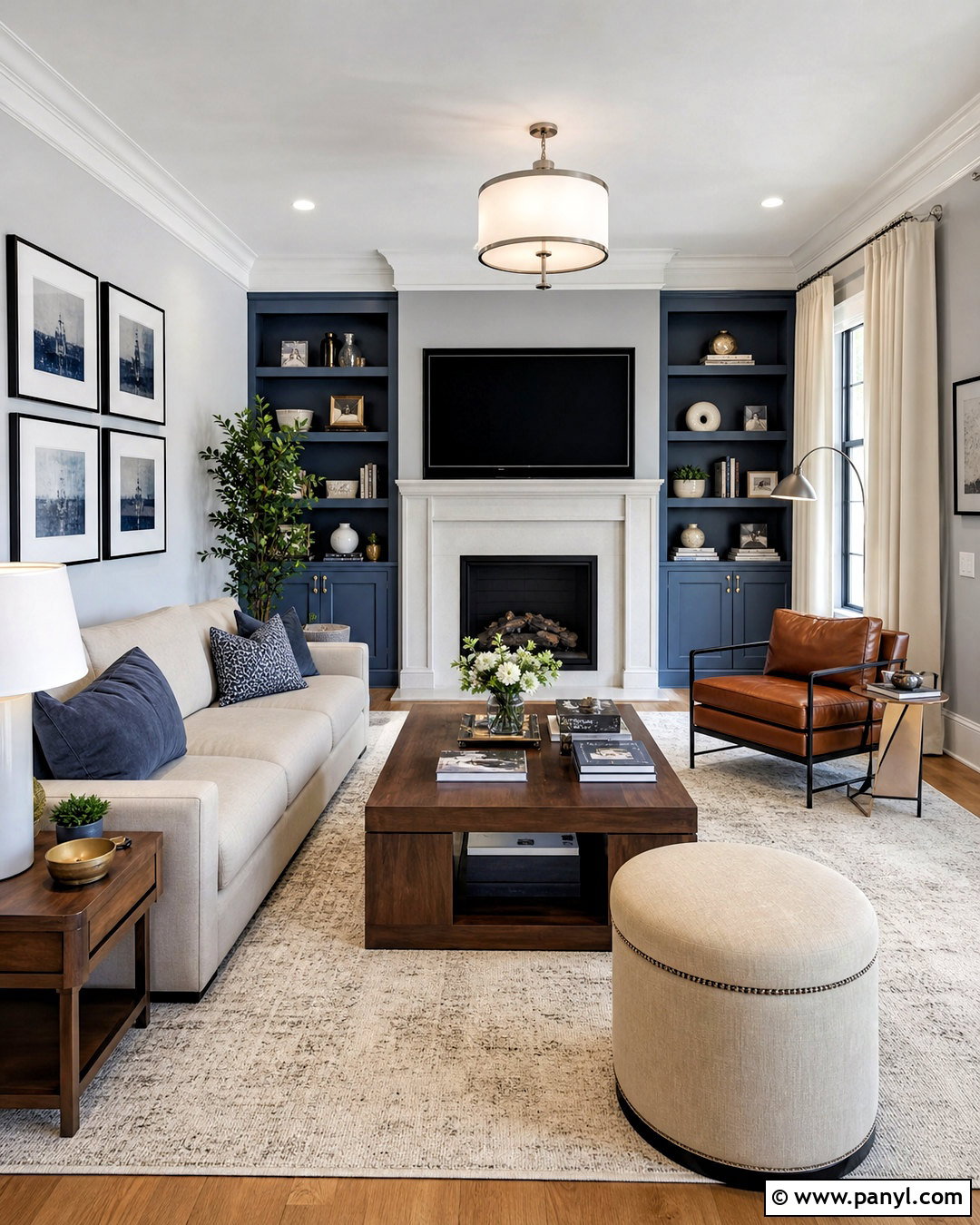Silver Gray And Steel Blue Hall Room - 20 hall room color ideas
