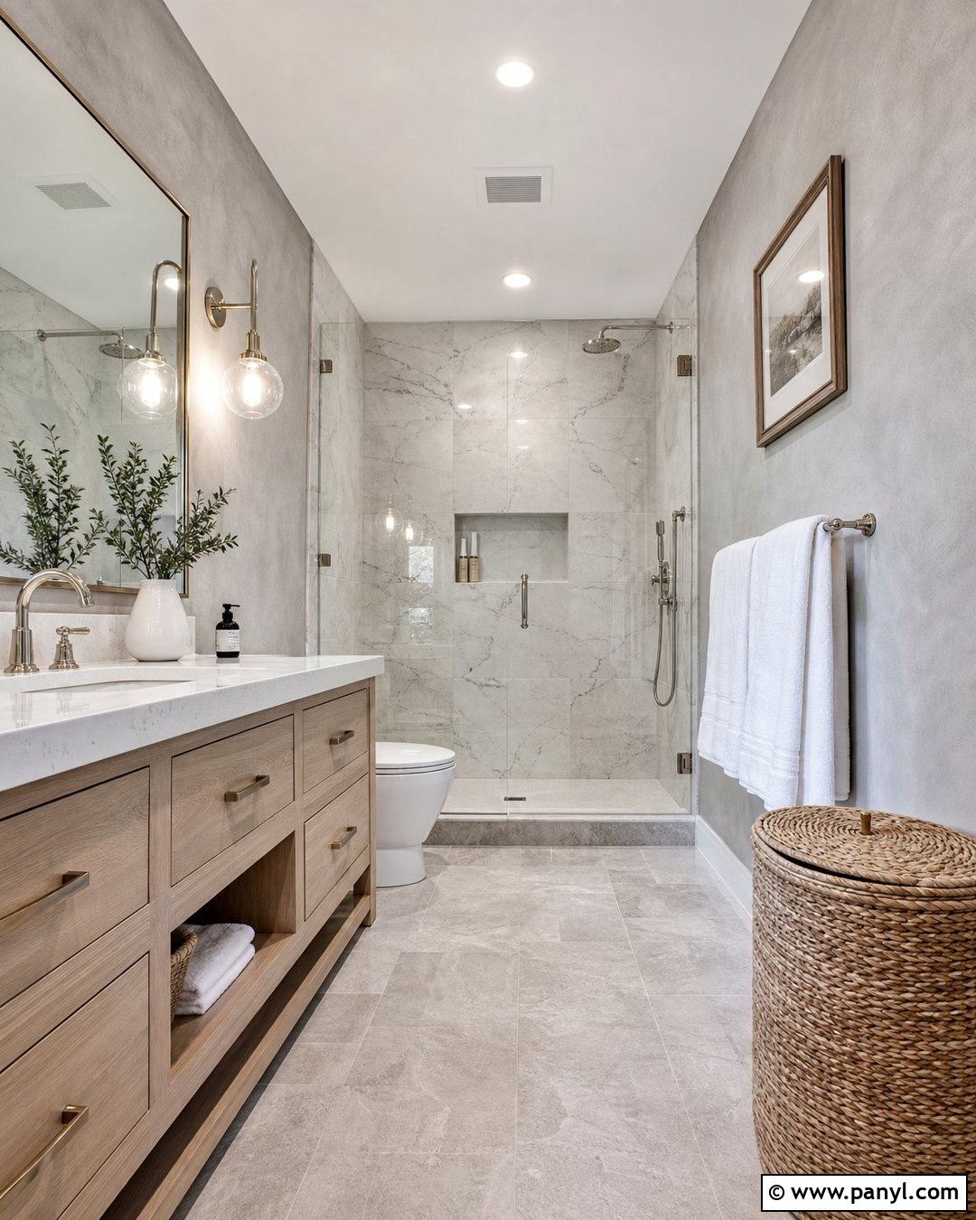 Silver Gray Limewash Bathroom - 50 Limewash Walls