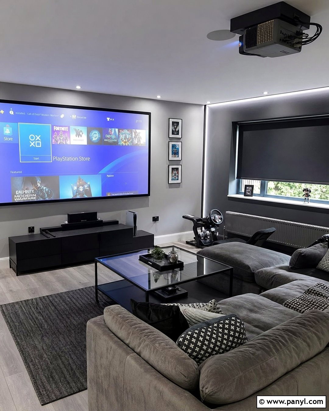 Silver Gray Projector Wall - 20 Projector Wall Color Ideas