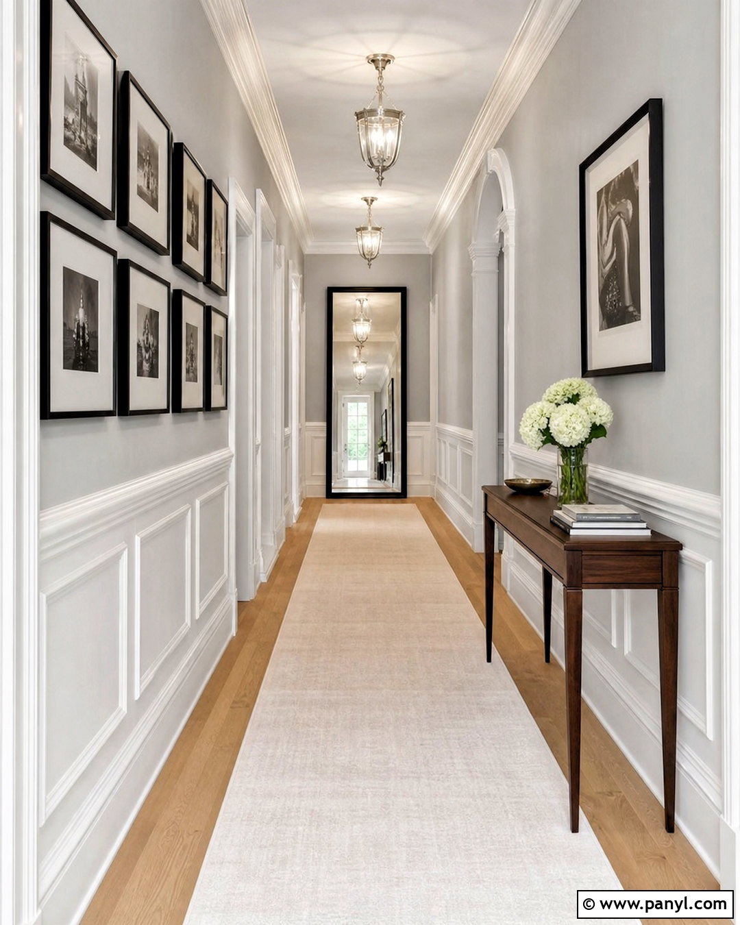 Silver Hallway Walls With White Molding - 20 silver paint walls