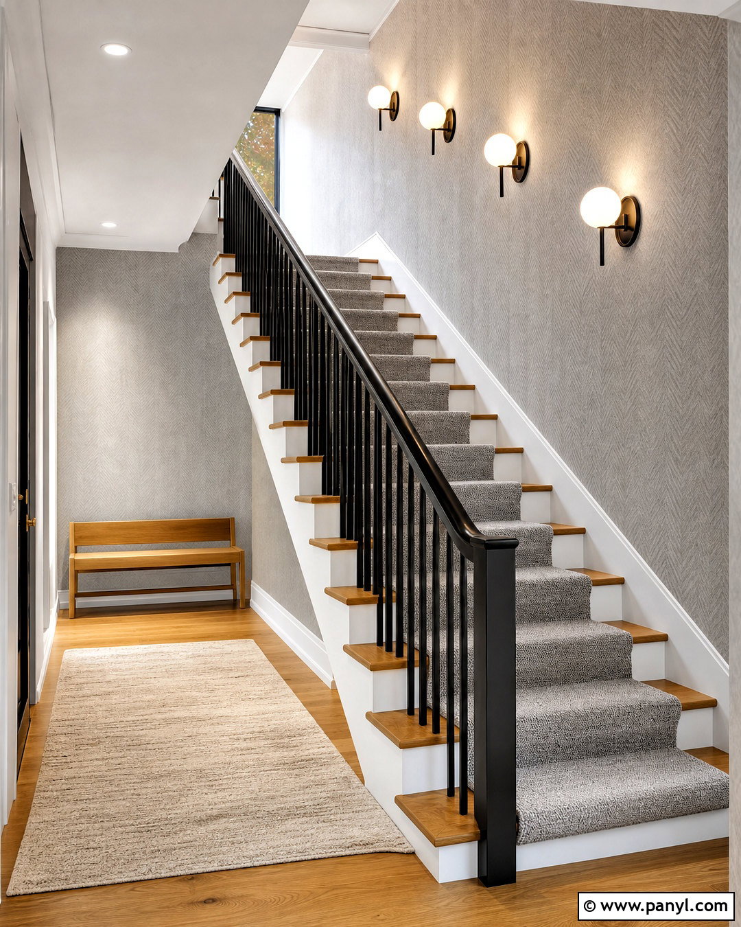 Silver Herringbone Stairway Wallpaper - 20 silver wallpapers
