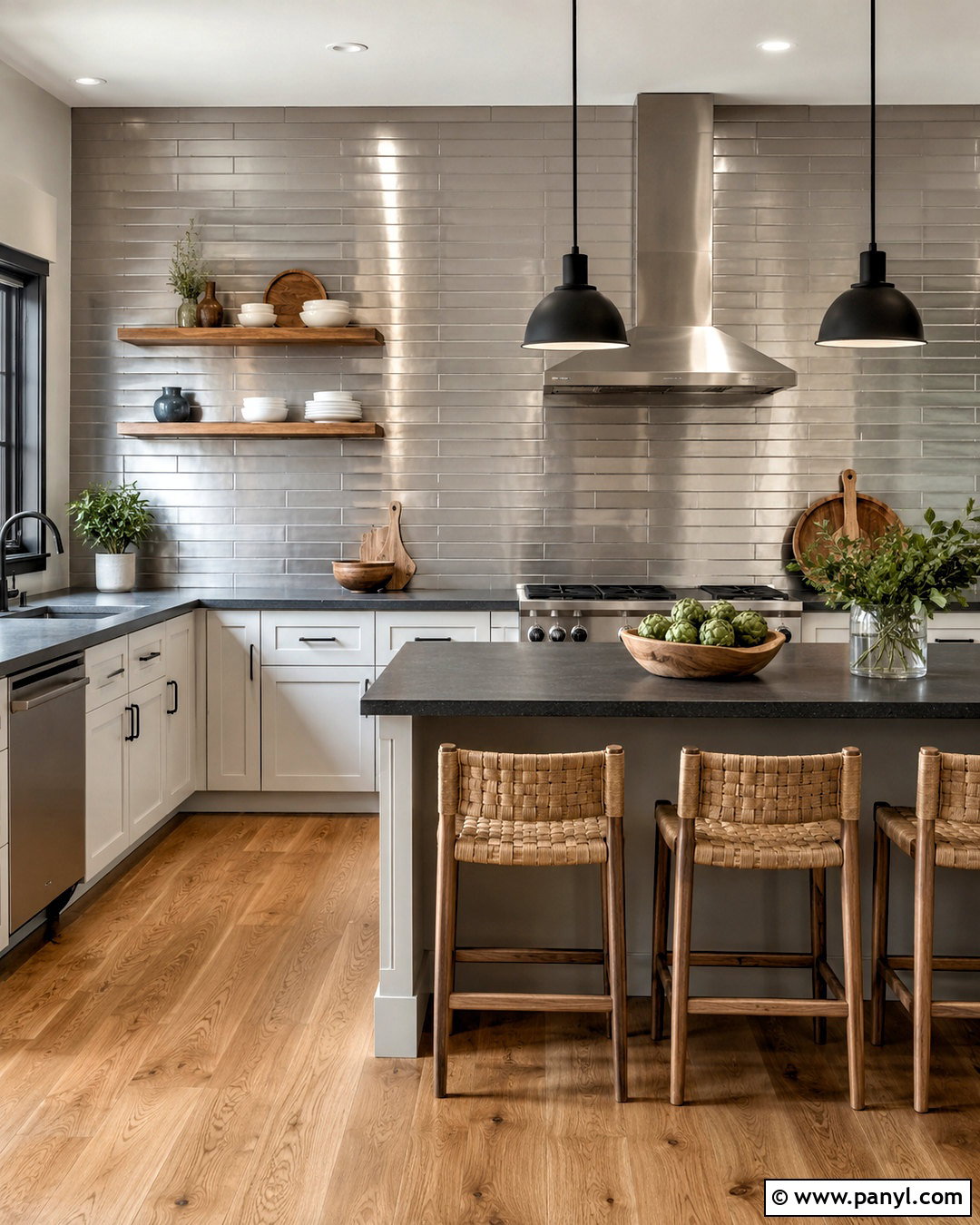 Silver Kitchen Backsplash Wall - 35 silver wall ideas