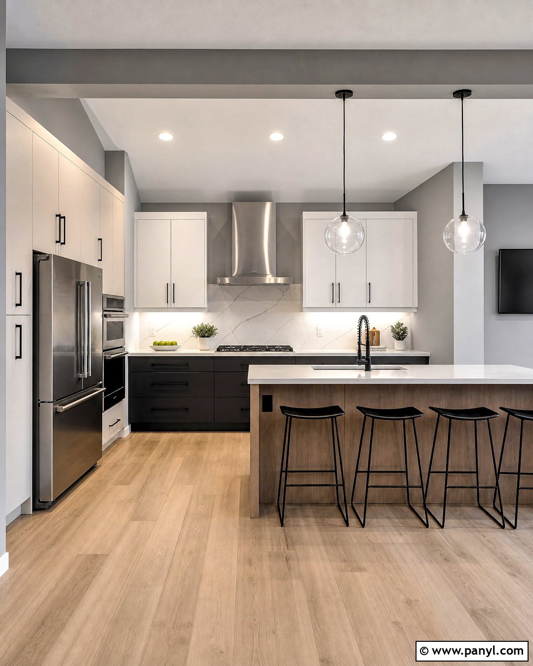 Silver Kitchen Walls With Black Cabinets - 20 silver paint walls
