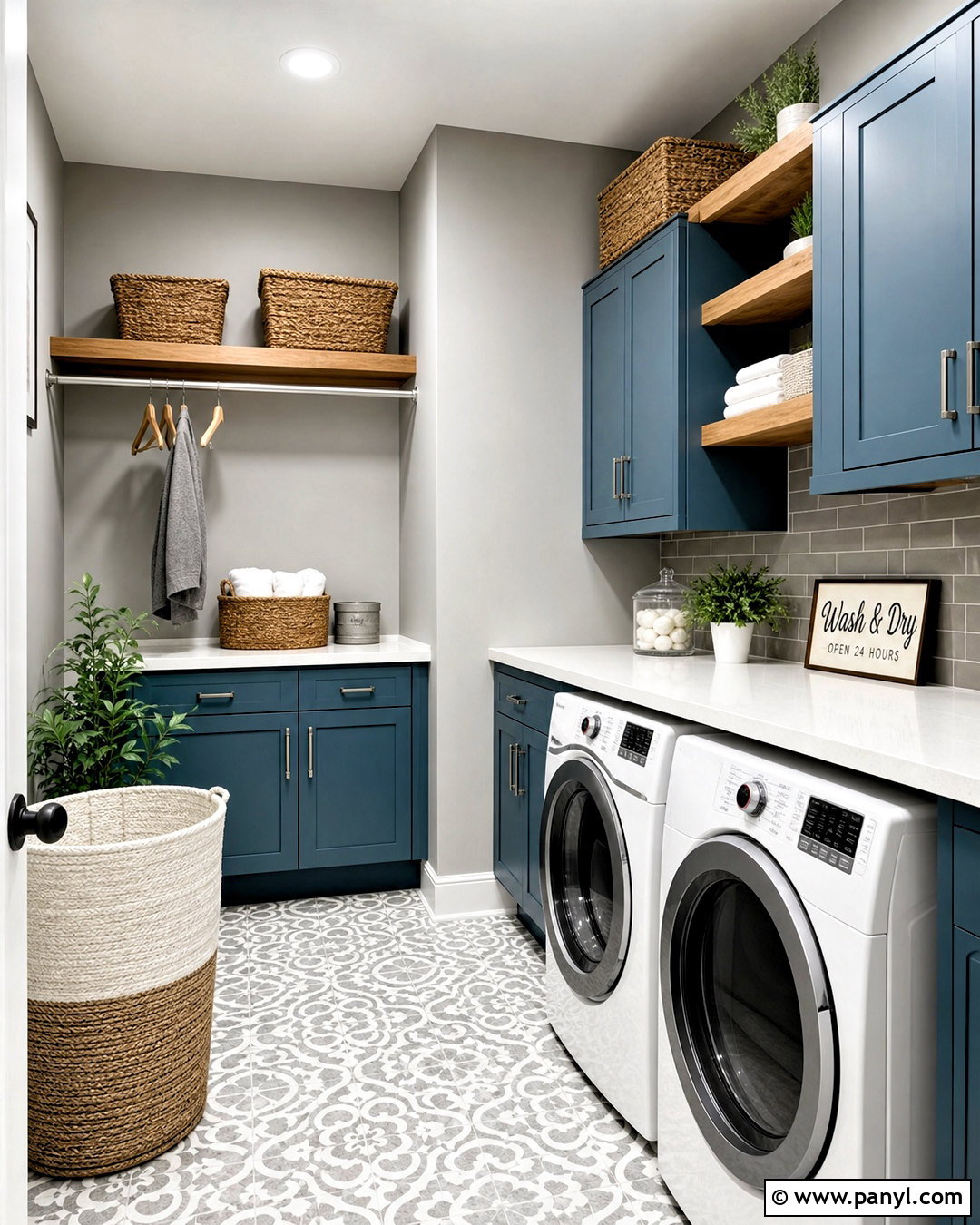 Silver Laundry Room Walls With Blue Cabinets - 20 silver paint walls