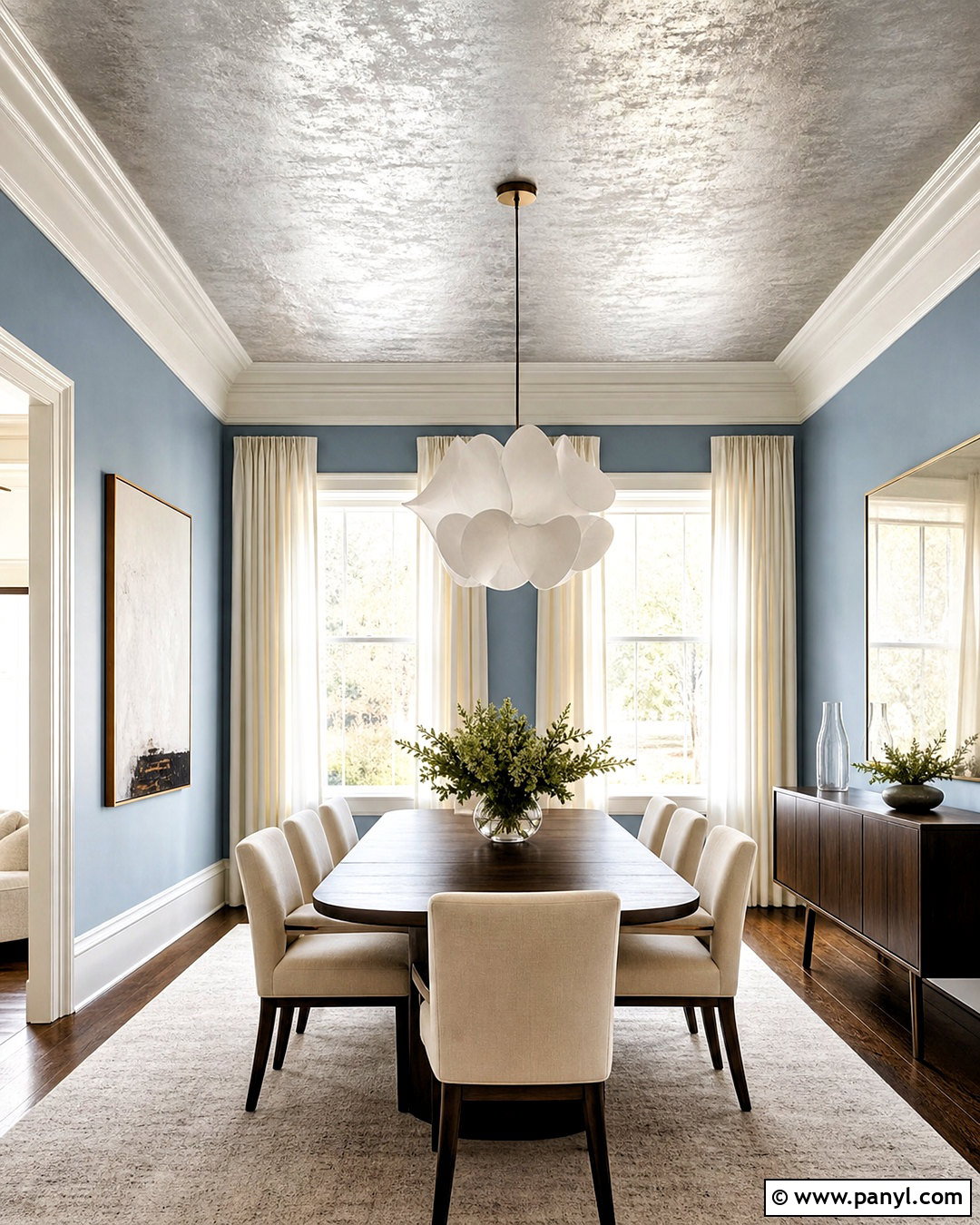 Silver Leaf Ceiling Wallpaper - 20 silver wallpapers