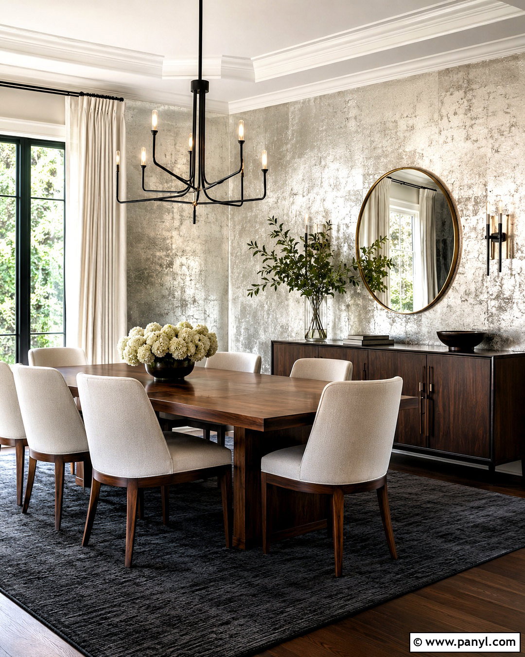 Silver Leaf Dining Room Wall - 35 silver wall ideas