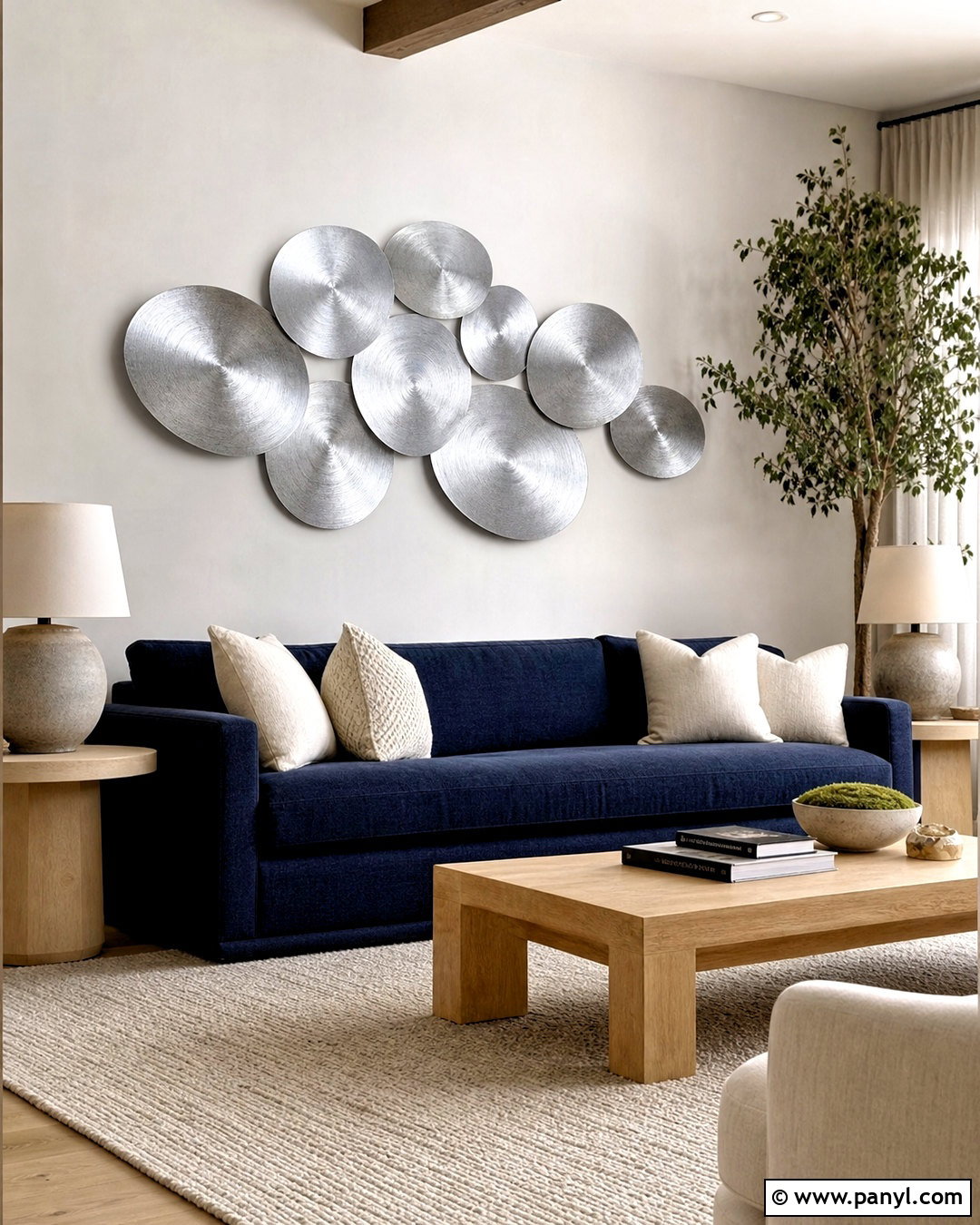 Silver Metal Wall Art Above Sofa - 20 silver wall art ideas