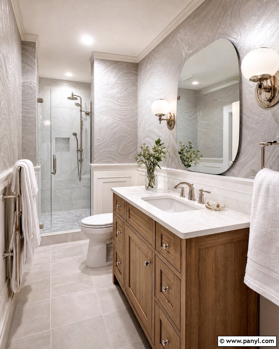 Silver Metallic Bathroom Wallpaper - 20 silver wallpapers