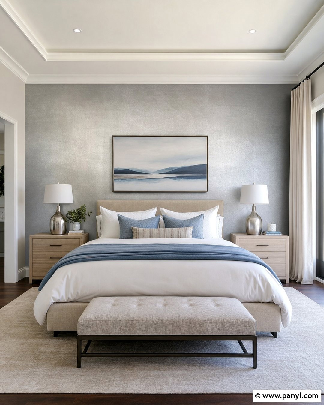 Silver Metallic Paint Accent Wall Bedroom - 20 Metallic Paint Accent Wall Ideas