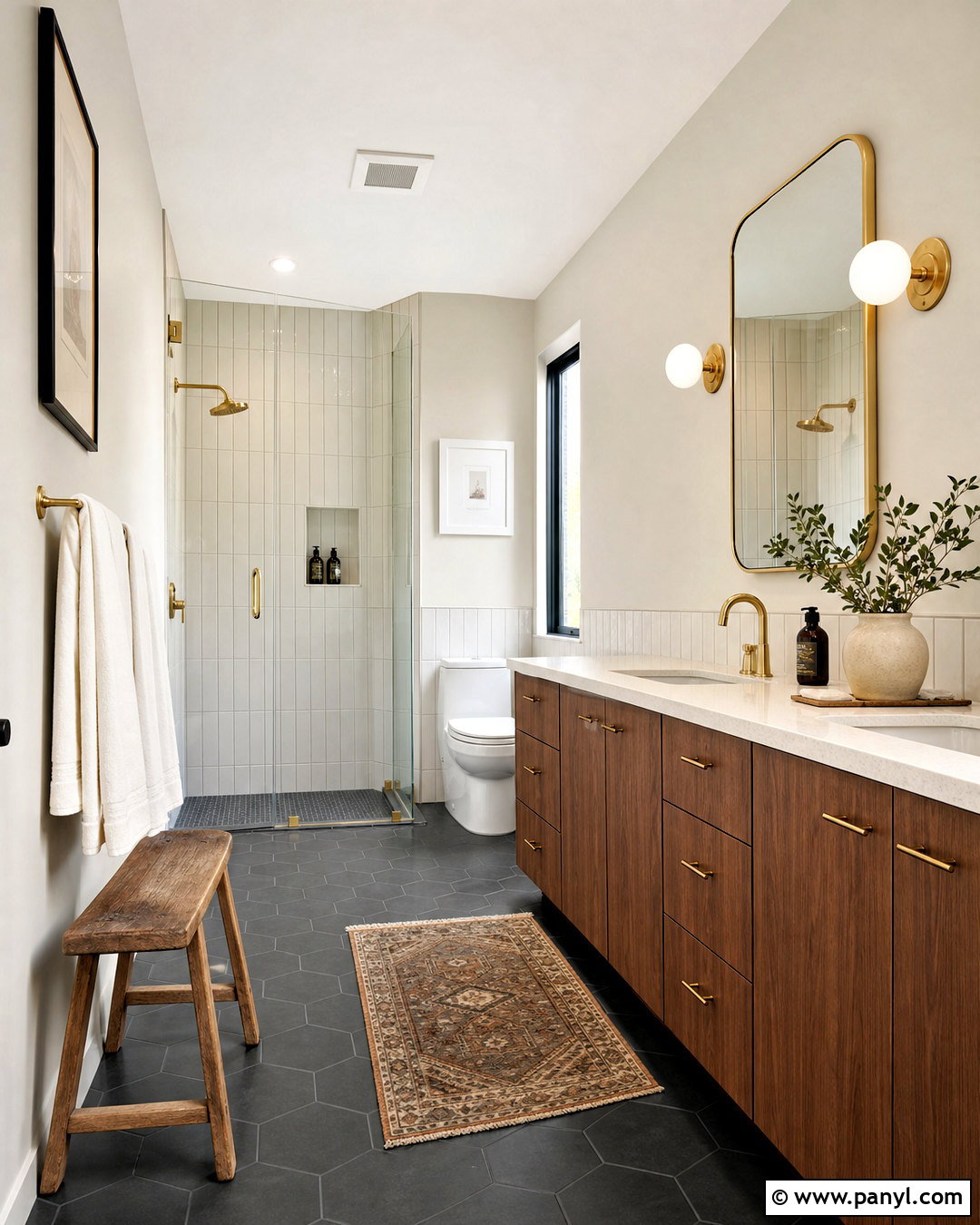 Silver Mist BM Bathroom With Walnut Vanity - 20 silver mist bm ideas