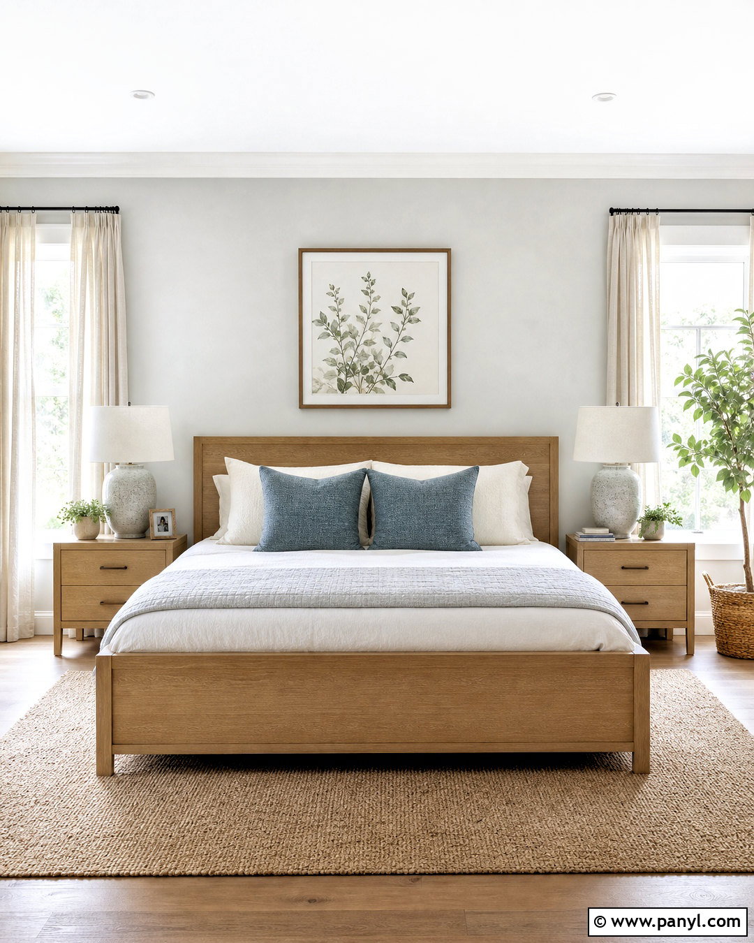 Silver Mist BM Bedroom With Linen Bedding - 20 silver mist bm ideas