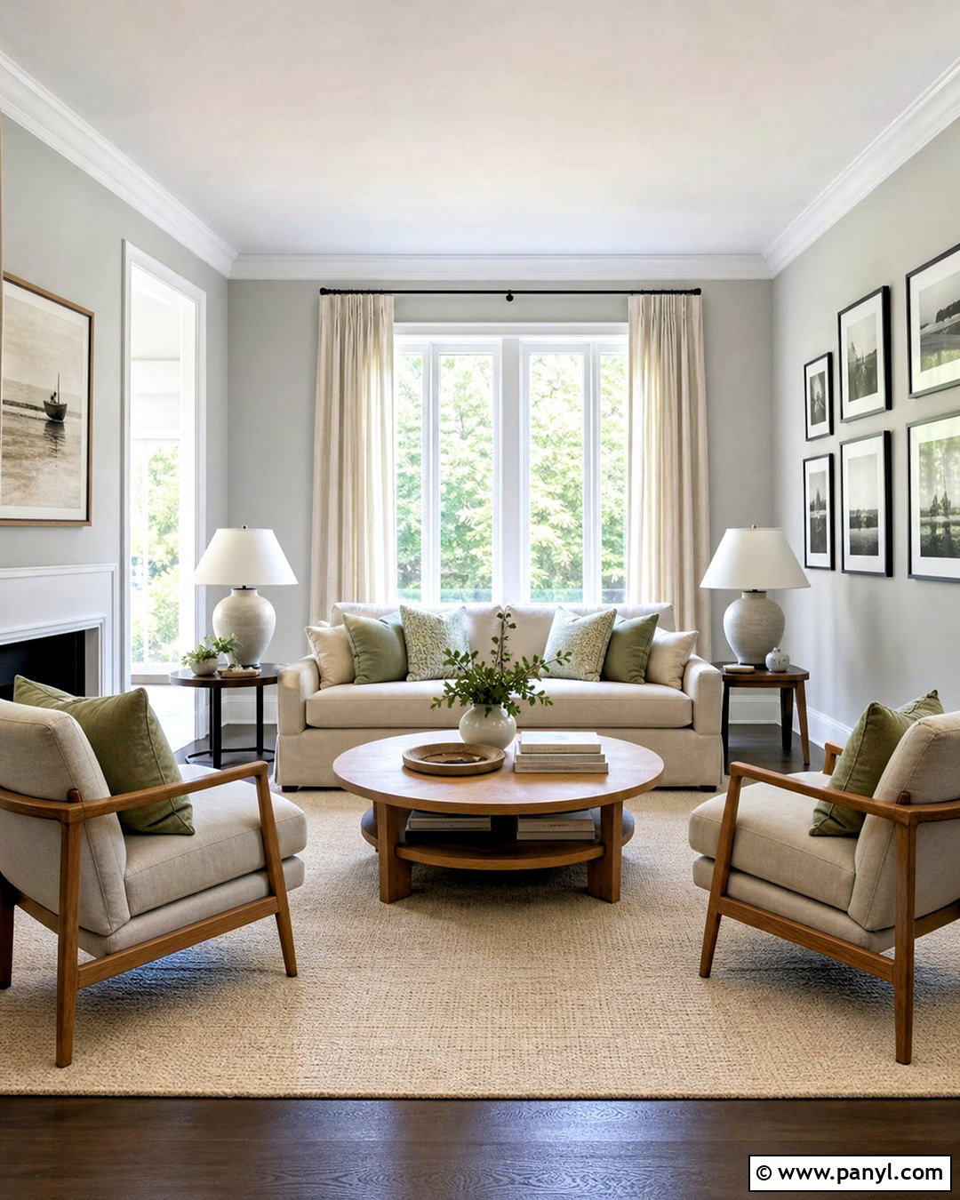 Silver Mist BM Living Room With White Oak - 20 silver mist bm ideas
