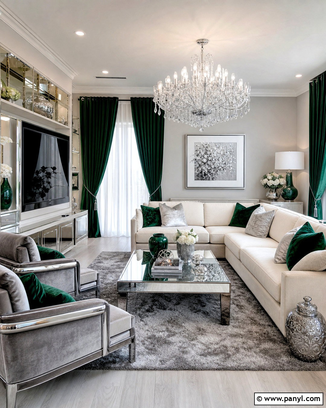 Silver Modern Glam Interior - 20 silver interior design ideas