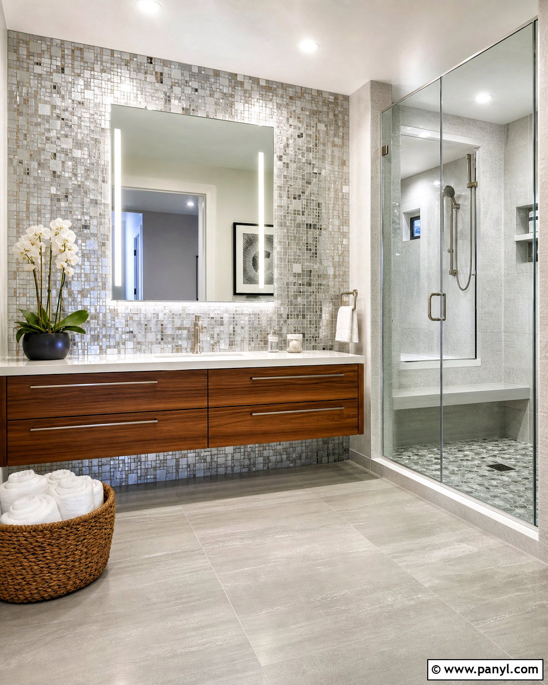Silver Mosaic Bathroom - 20 silver texture ideas