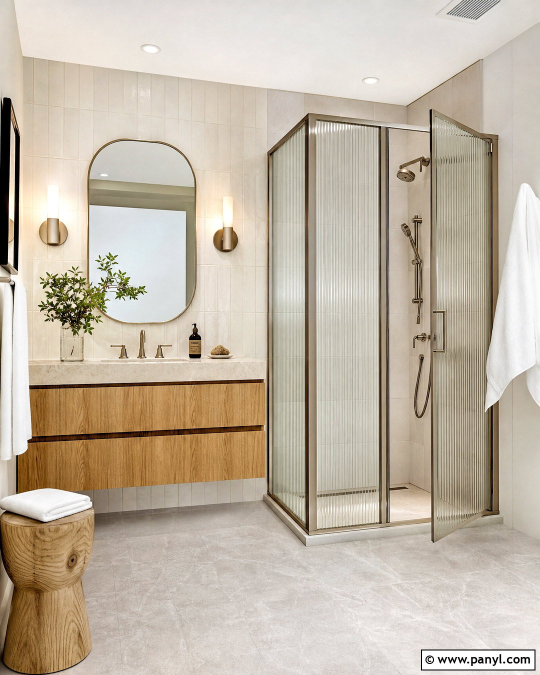 Silver Ribbed Glass Bathroom - 20 silver texture ideas
