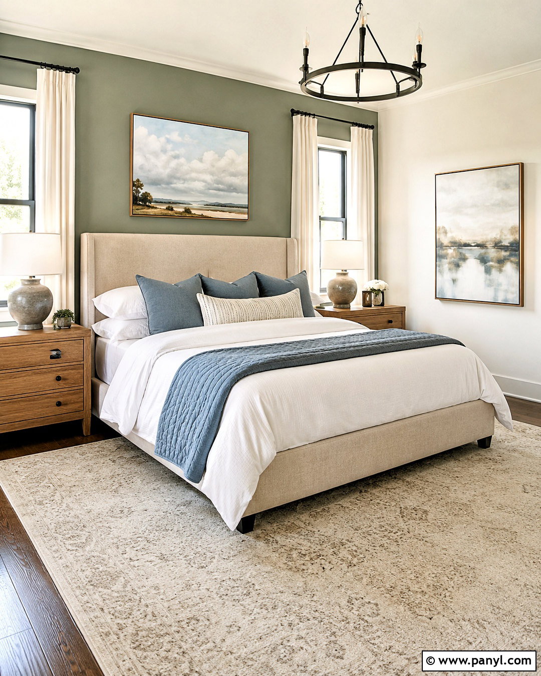 Silver Sage Accent Wall Behind The Bed - 35 silver sage benjamin moore ideas