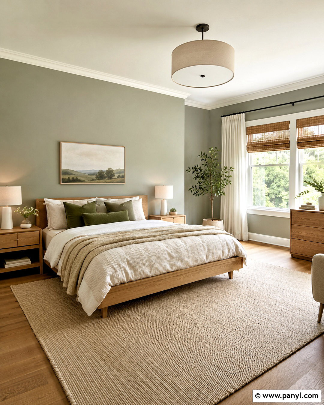 Silver Sage Bedroom With Warm Oak Furniture - 35 silver sage benjamin moore ideas