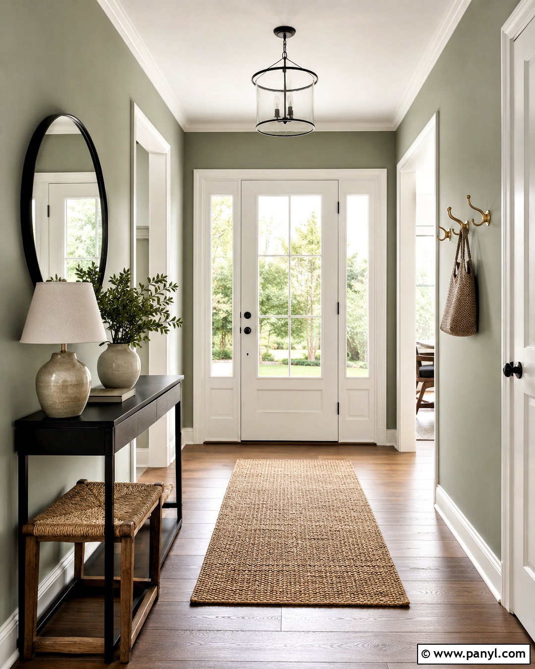 Silver Sage Entryway With Black Accents - 35 silver sage benjamin moore ideas