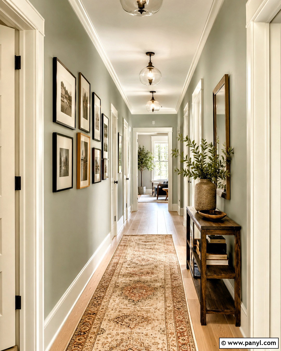 Silver Sage Hallway With Picture Frames - 35 silver sage benjamin moore ideas