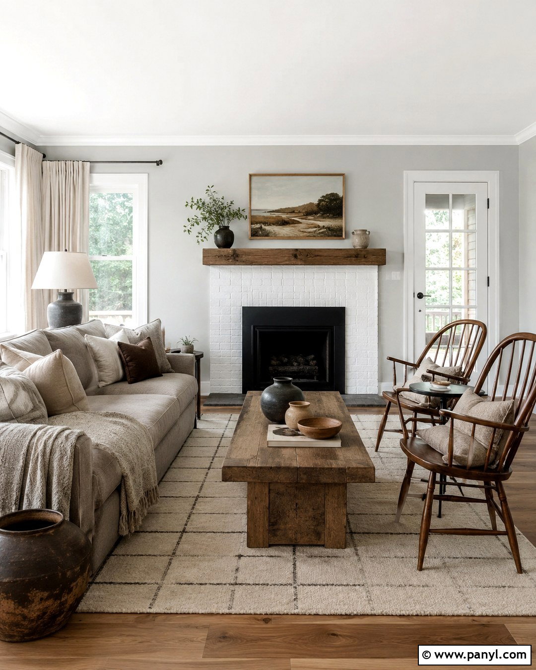 Silver Satin Modern Farmhouse Living Room - 20 silver satin walls