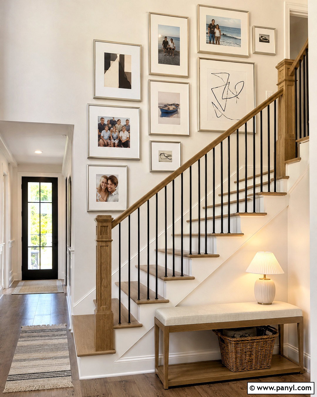 Silver Staircase Wall - 35 silver wall ideas