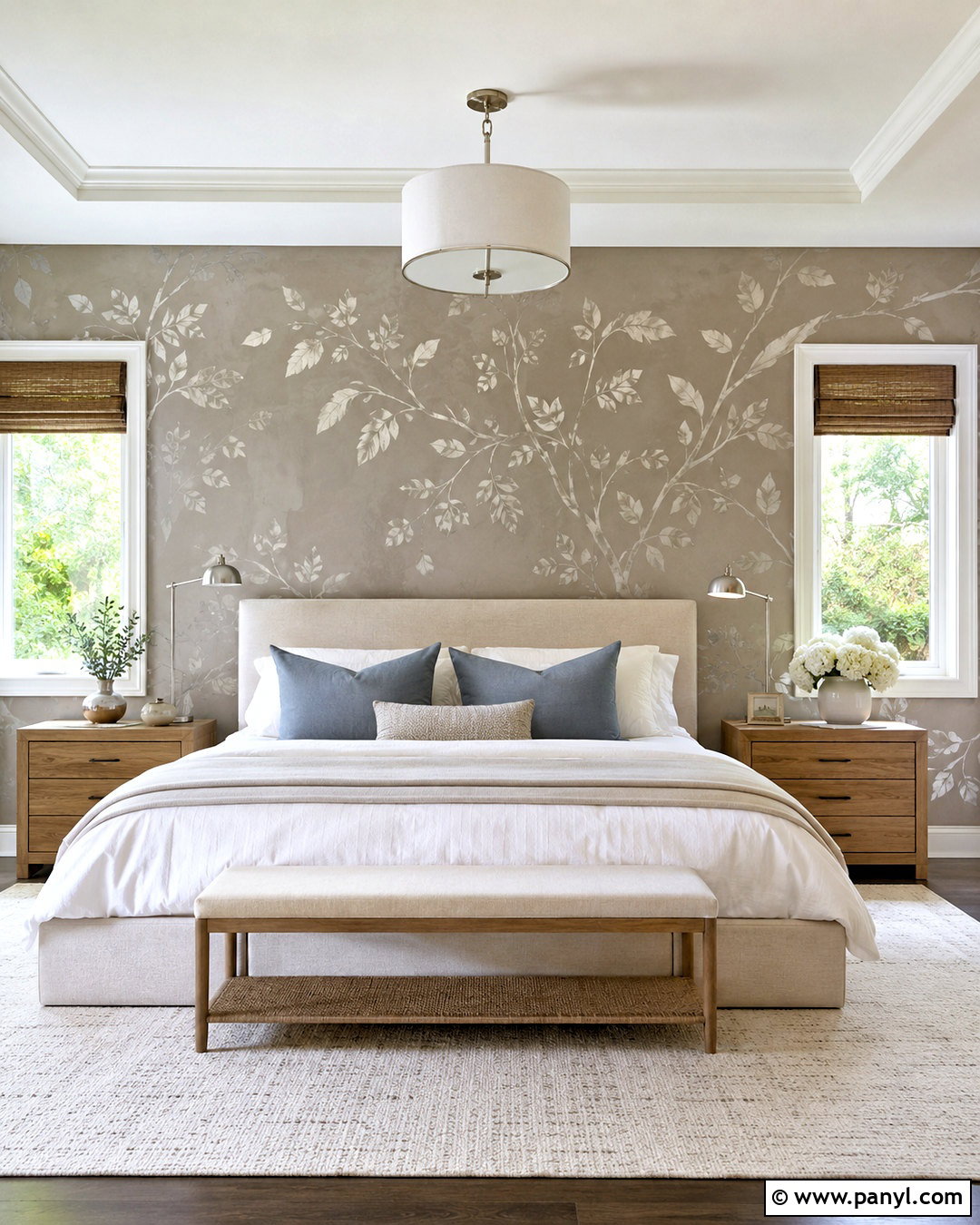 Silver Stencil Bedroom Wall - 35 silver wall ideas