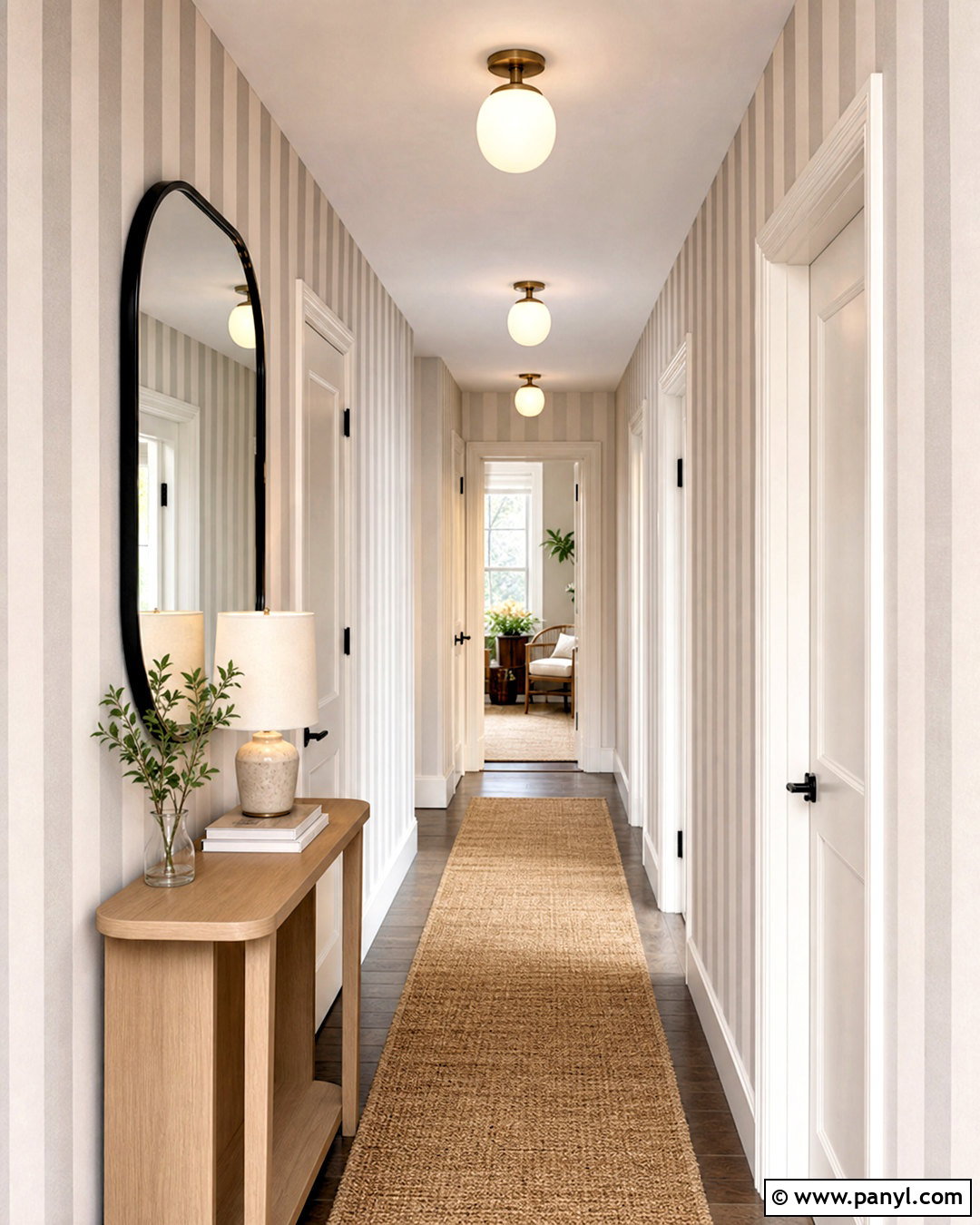 Silver Stripe Hallway Wallpaper - 20 silver wallpapers