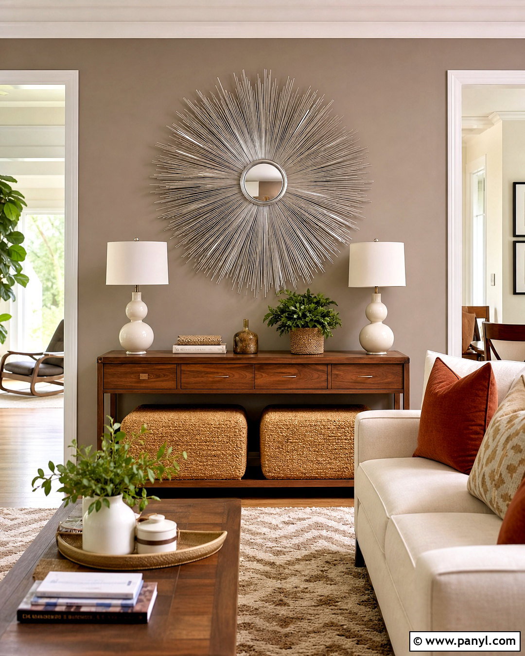Silver Sunburst Wall Art Console - 20 silver wall art ideas