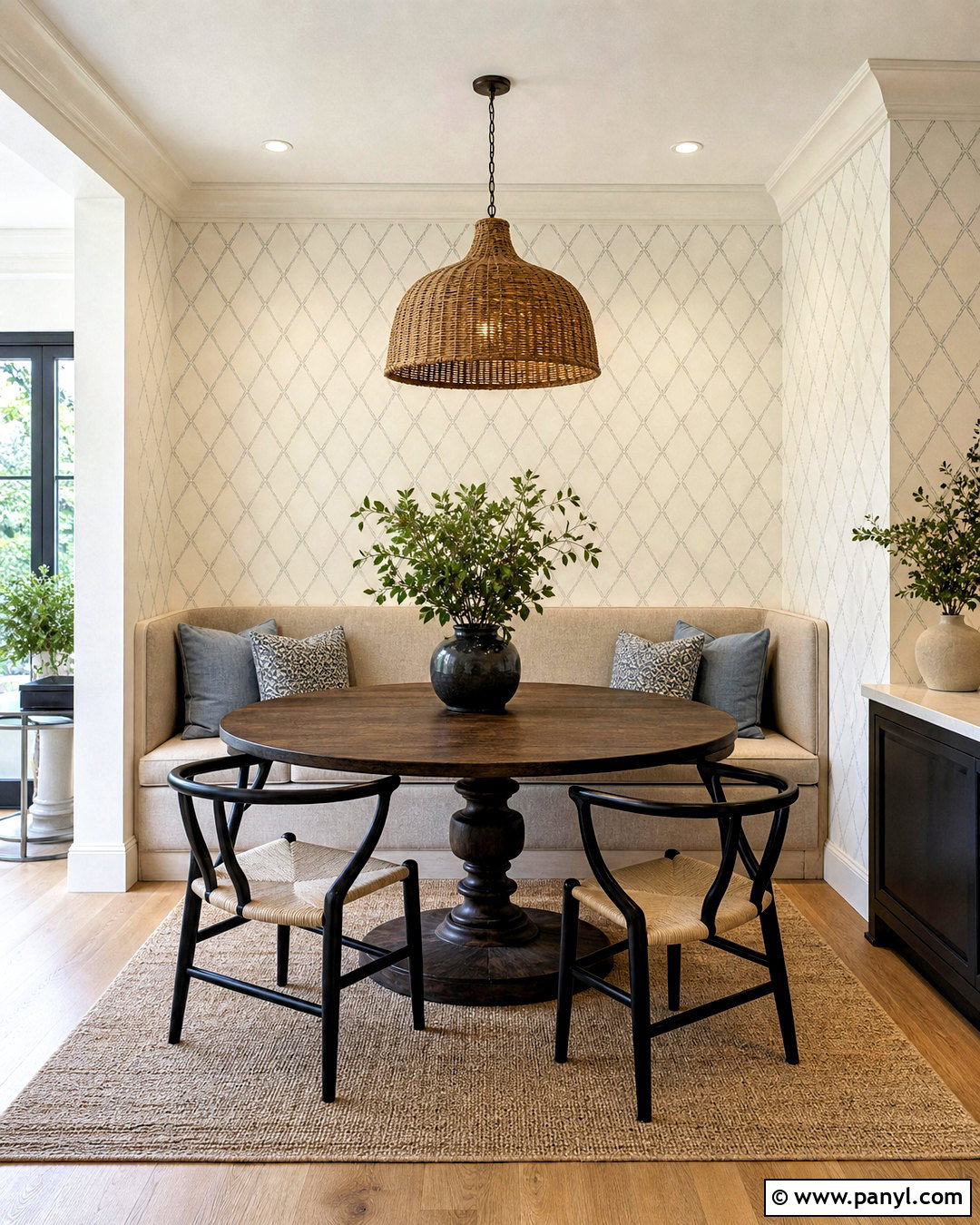 Silver Trellis Dining Nook Wallpaper - 20 silver wallpapers