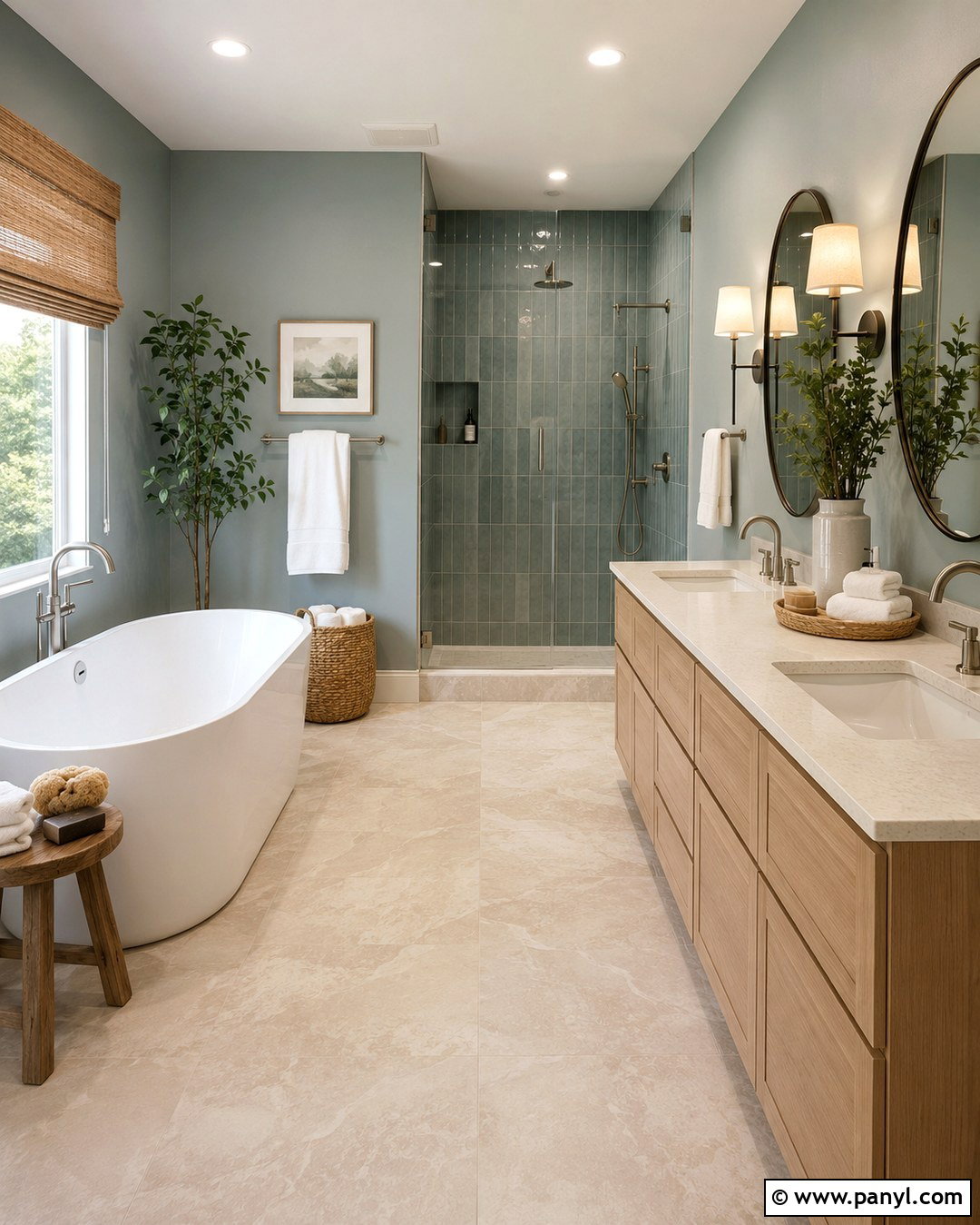 Silvermist Bathroom With Freestanding Tub - 20 Silvermist Sherwin Williams Bathroom Ideas