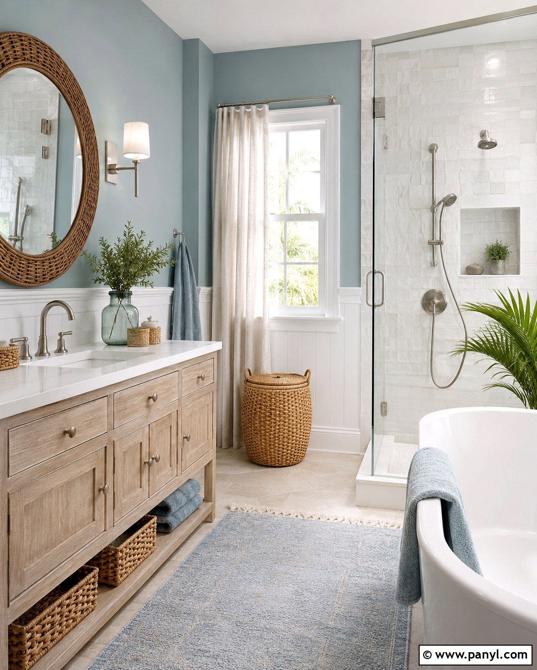 Silvermist Coastal Bathroom - 20 Silvermist Sherwin Williams Bathroom Ideas