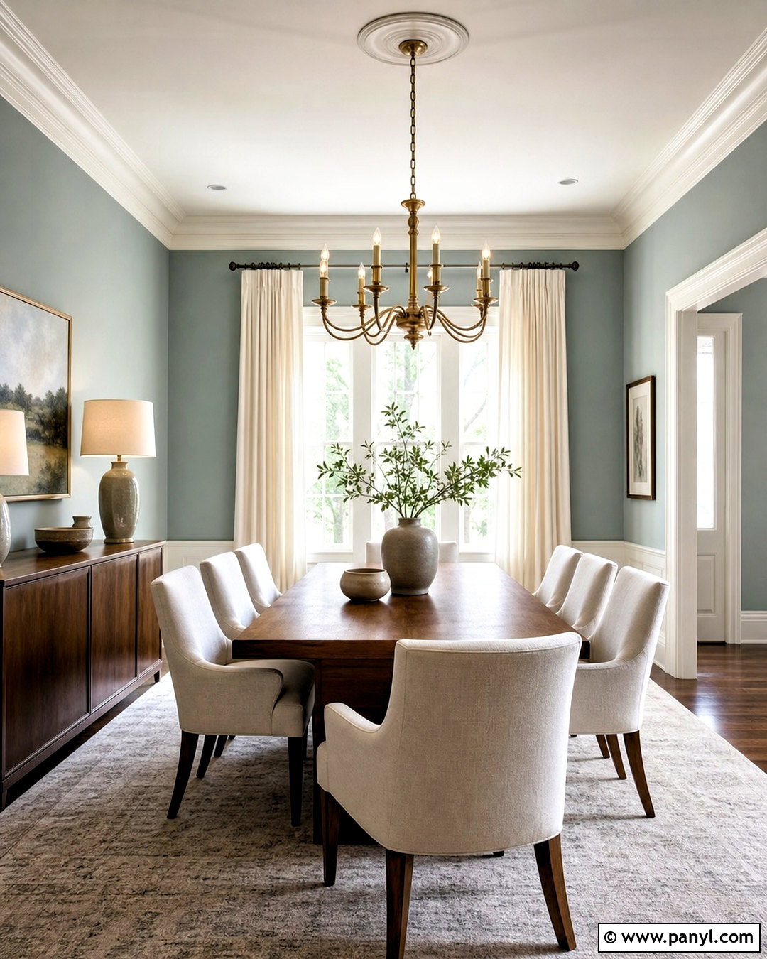 Silvermist Dining Room With Walnut - 20 silvermist sherwin williams ideas