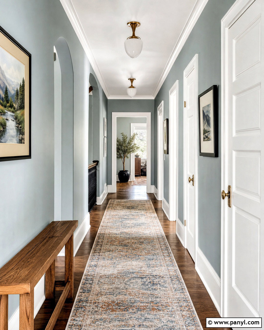 Silvermist Hallway With White Trim - 20 sw silvermist ideas