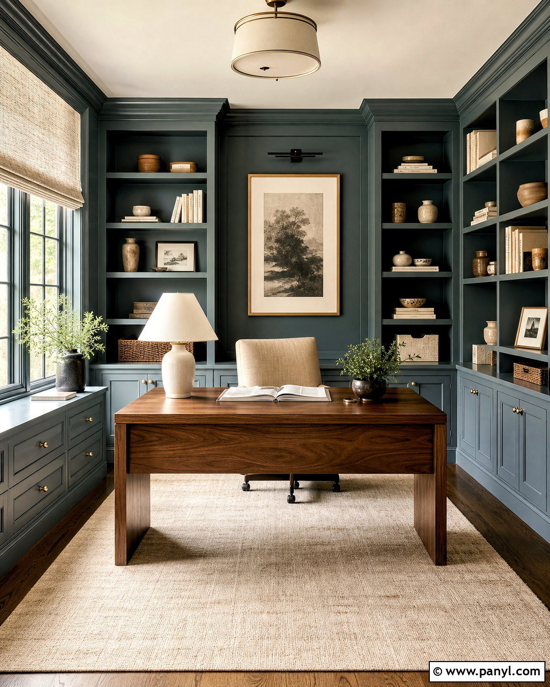 Silvermist Home Office With Built-Ins - 20 sw silvermist ideas