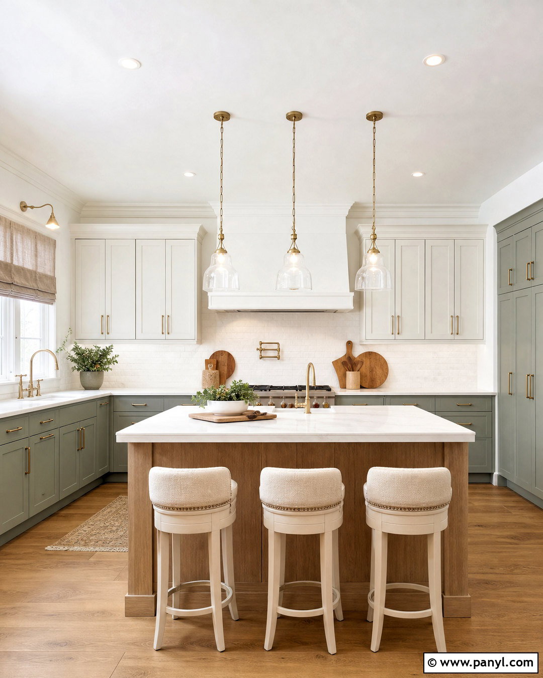 Silvermist Kitchen Cabinets With Warm White Walls - 20 sw silvermist ideas
