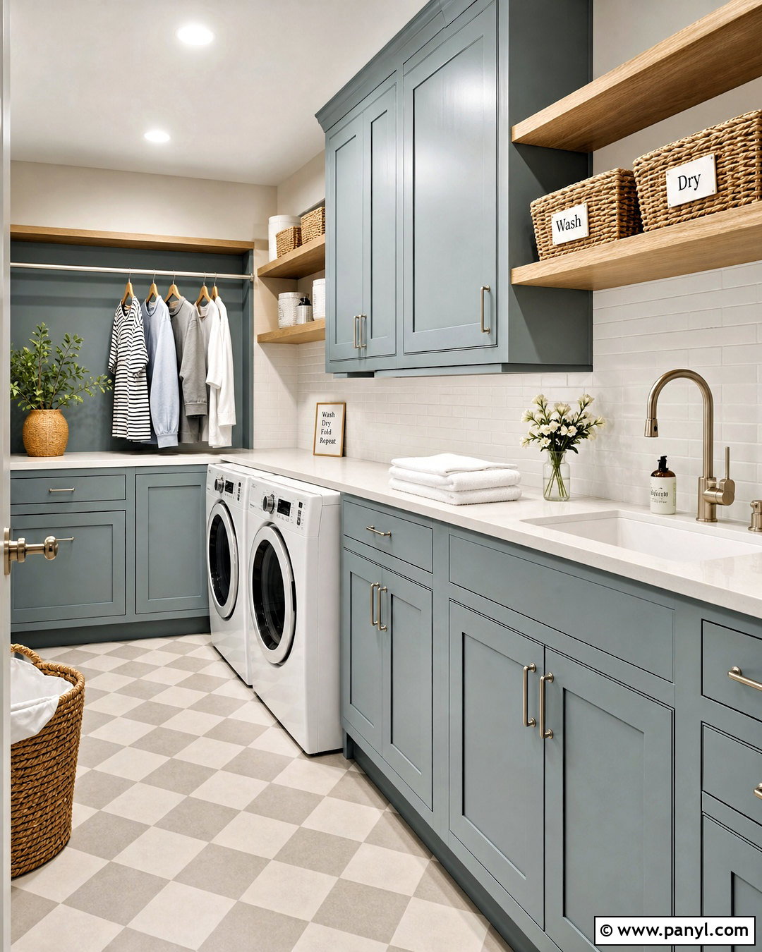 Silvermist Laundry Room With Checkerboard Floor - 20 sw silvermist ideas