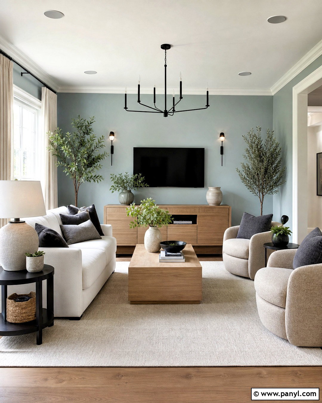 Silvermist Living Room With White Oak - 20 silvermist sherwin williams ideas