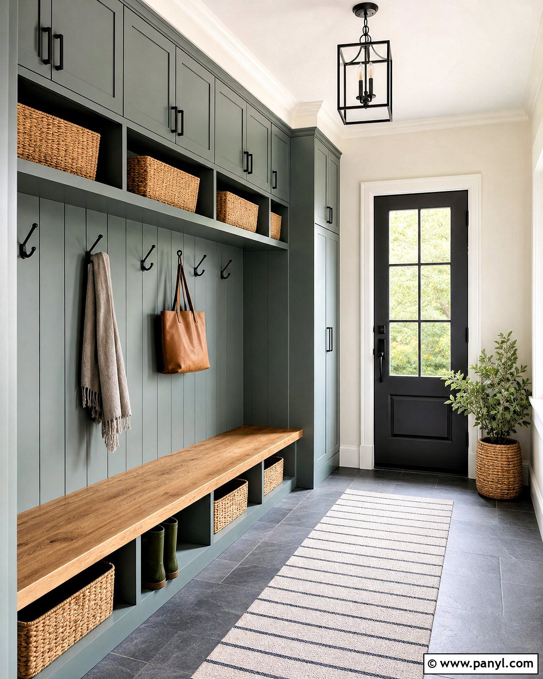 Silvermist Mudroom With Slate Flooring - 20 silvermist sherwin williams ideas