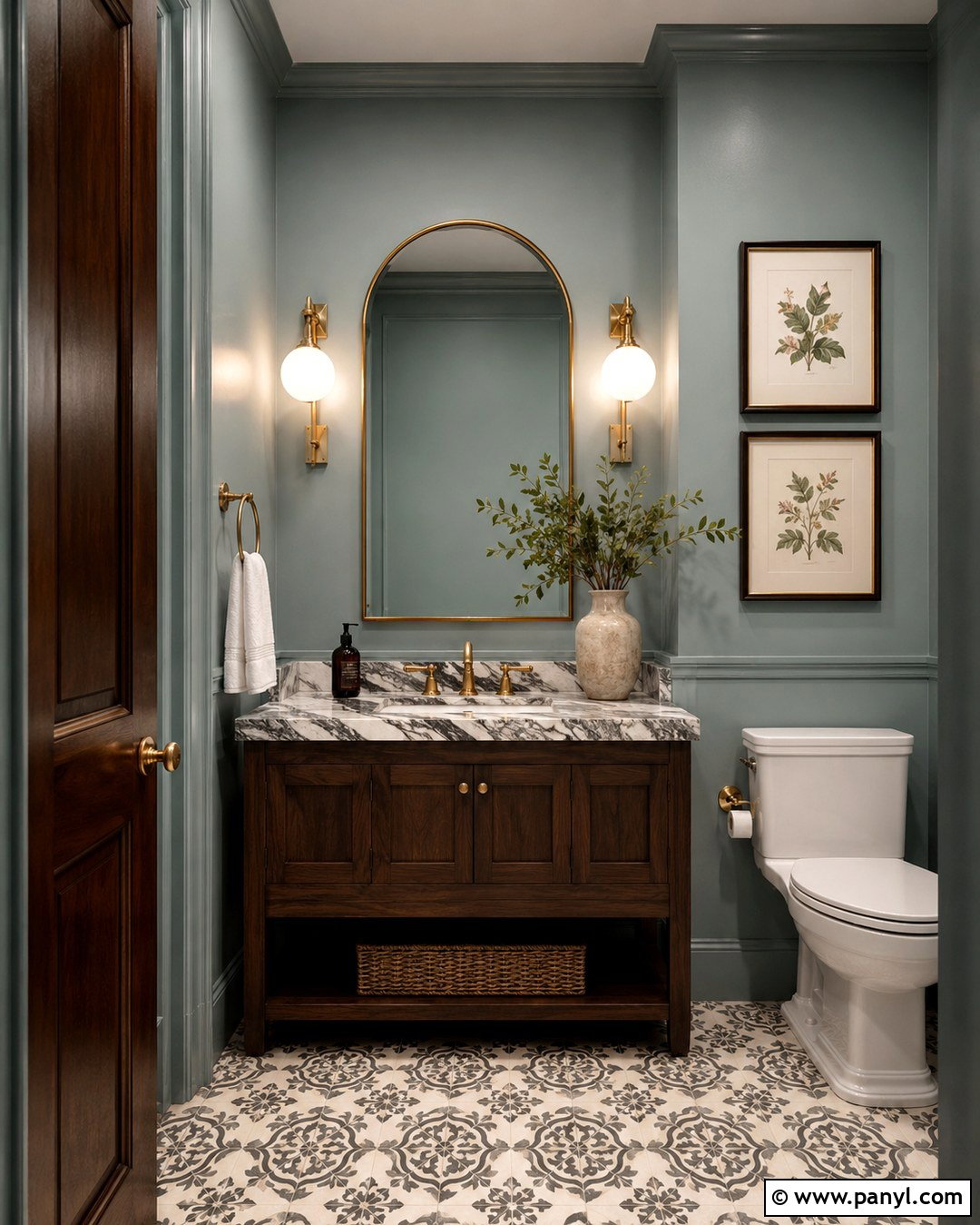 Silvermist Powder Room - 20 Silvermist Sherwin Williams Bathroom Ideas