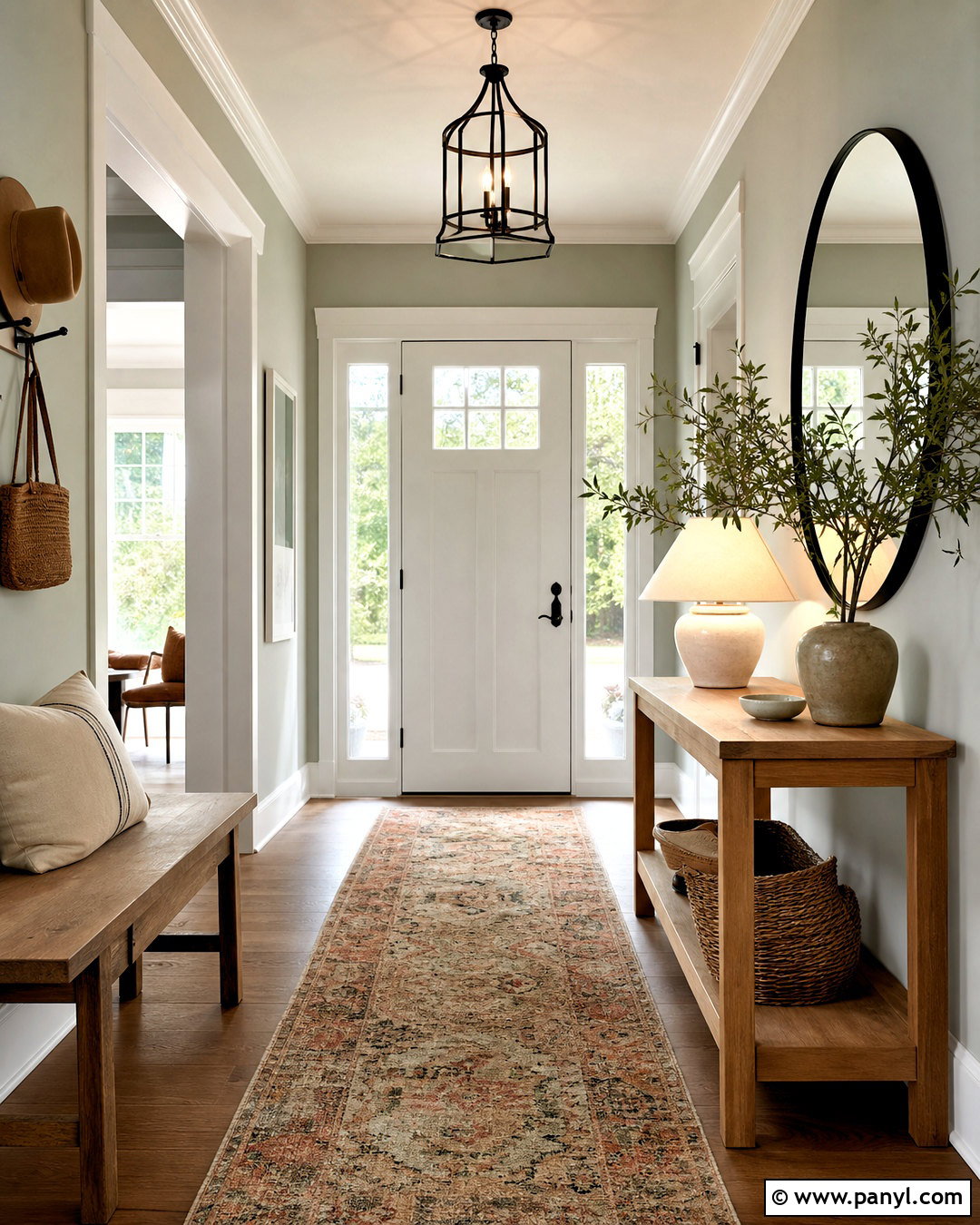Silvery Green Entryway - 20 soft green paint color ideas