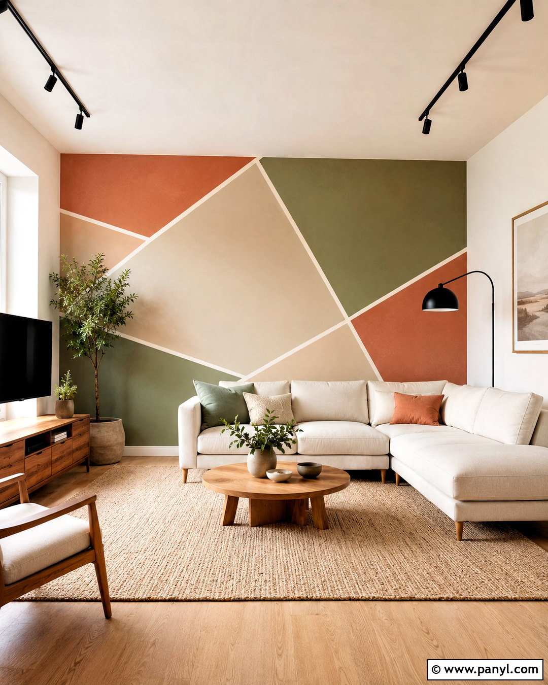Simple Tape Pattern Geometric Wall Paint - 35 Simple Geometric Wall Paint Ideas