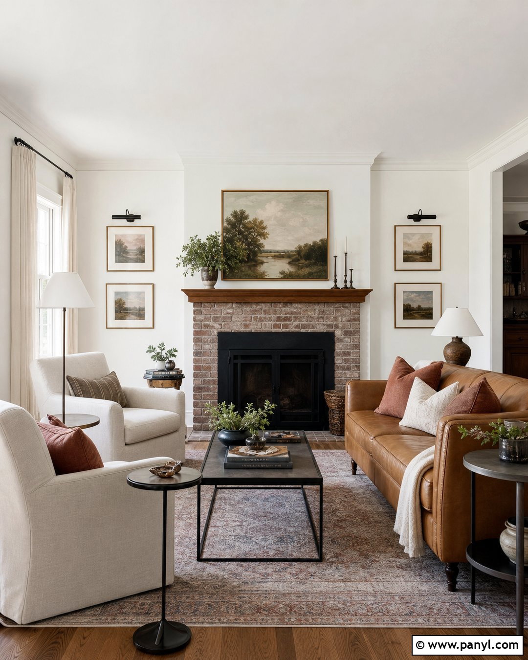 Simply White Walls With a Brick Fireplace - 30 simply white benjamin moore walls