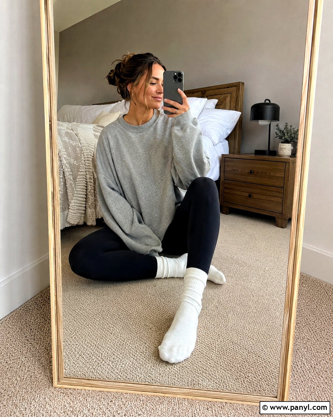 Sitting Mirror Selfie - 20 mirror selfie ideas