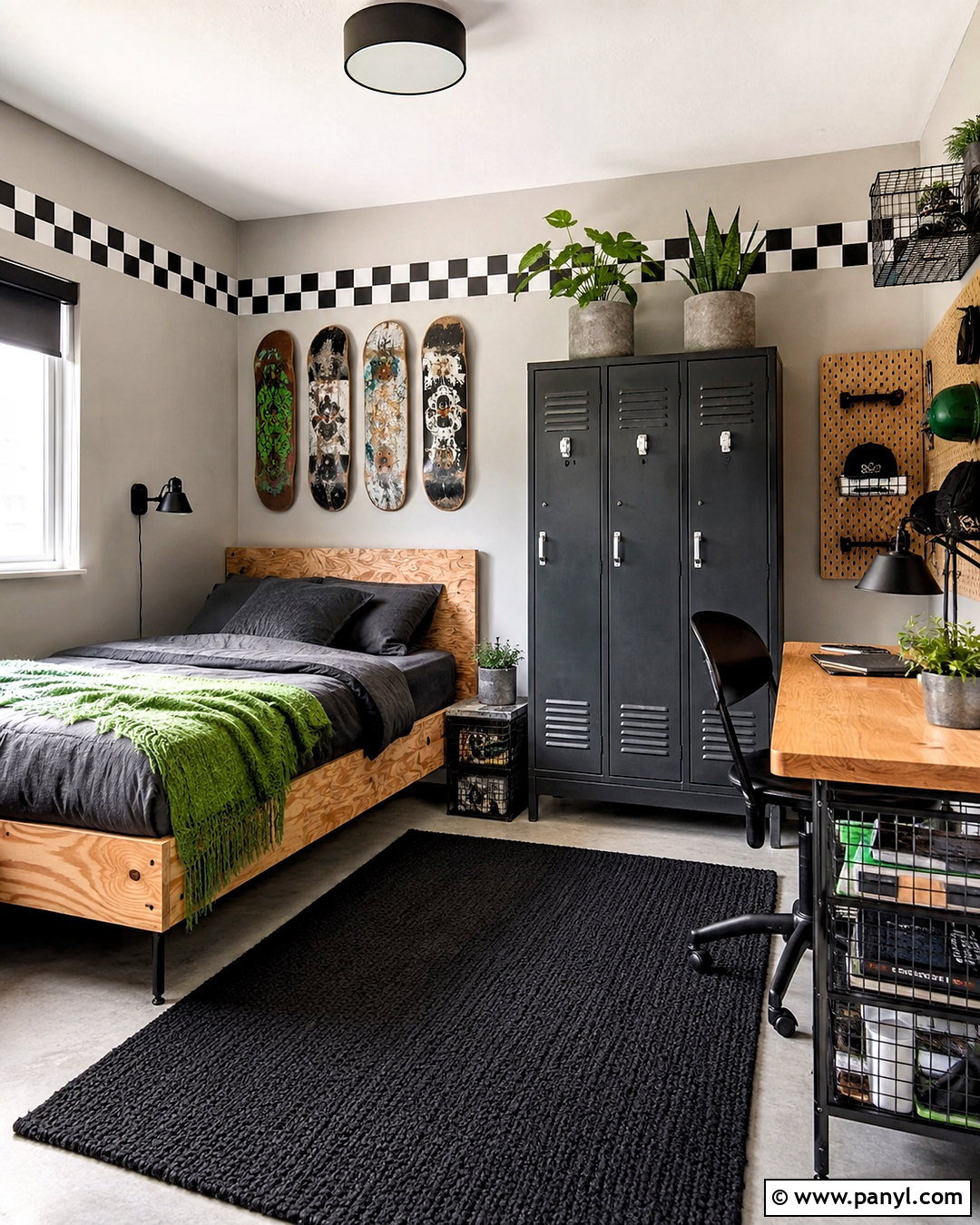 Skate Checkered Boys Room - 20 checkered boys room ideas