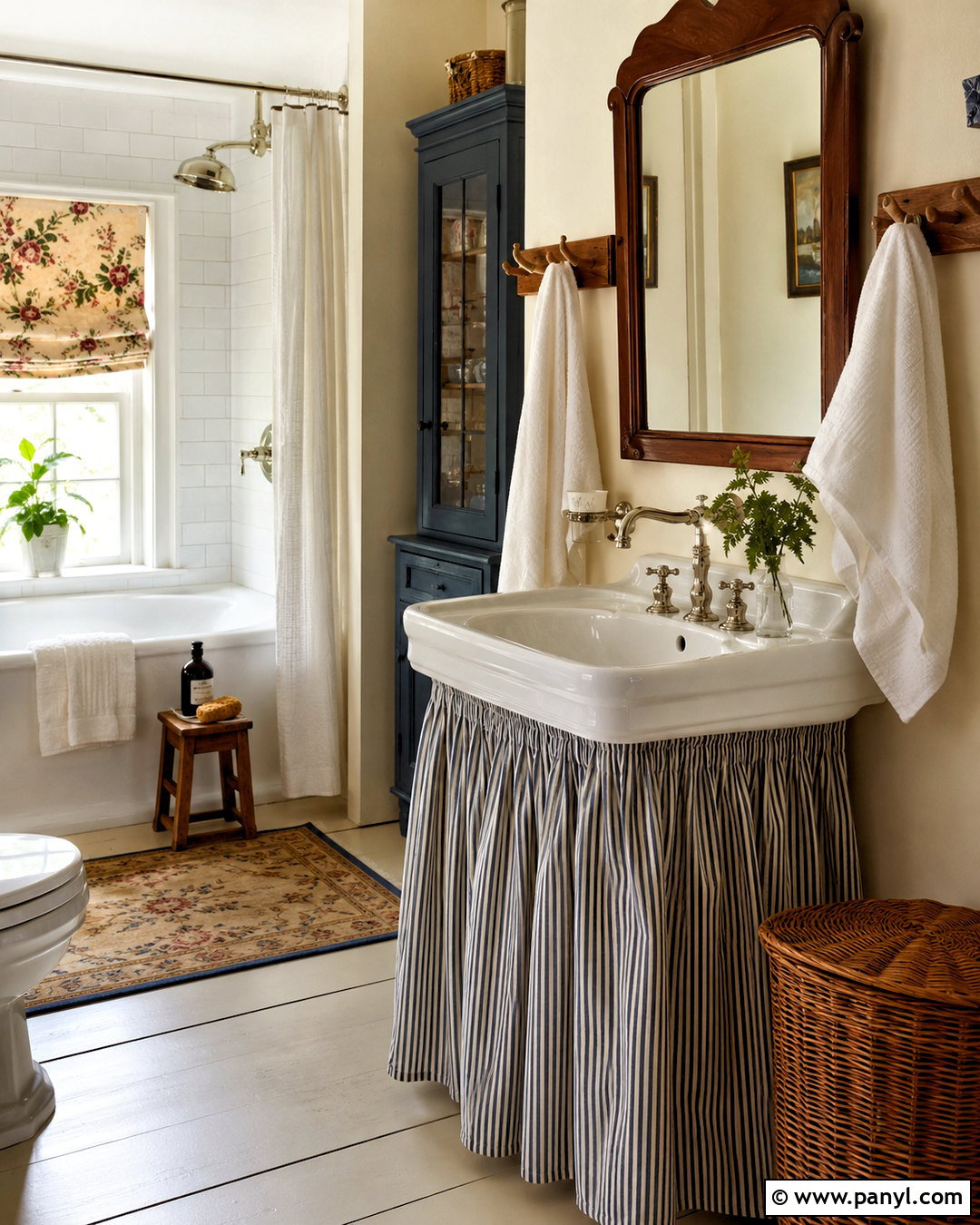 Skirted Sink Cottage Bathroom - 20 cottage bathroom ideas