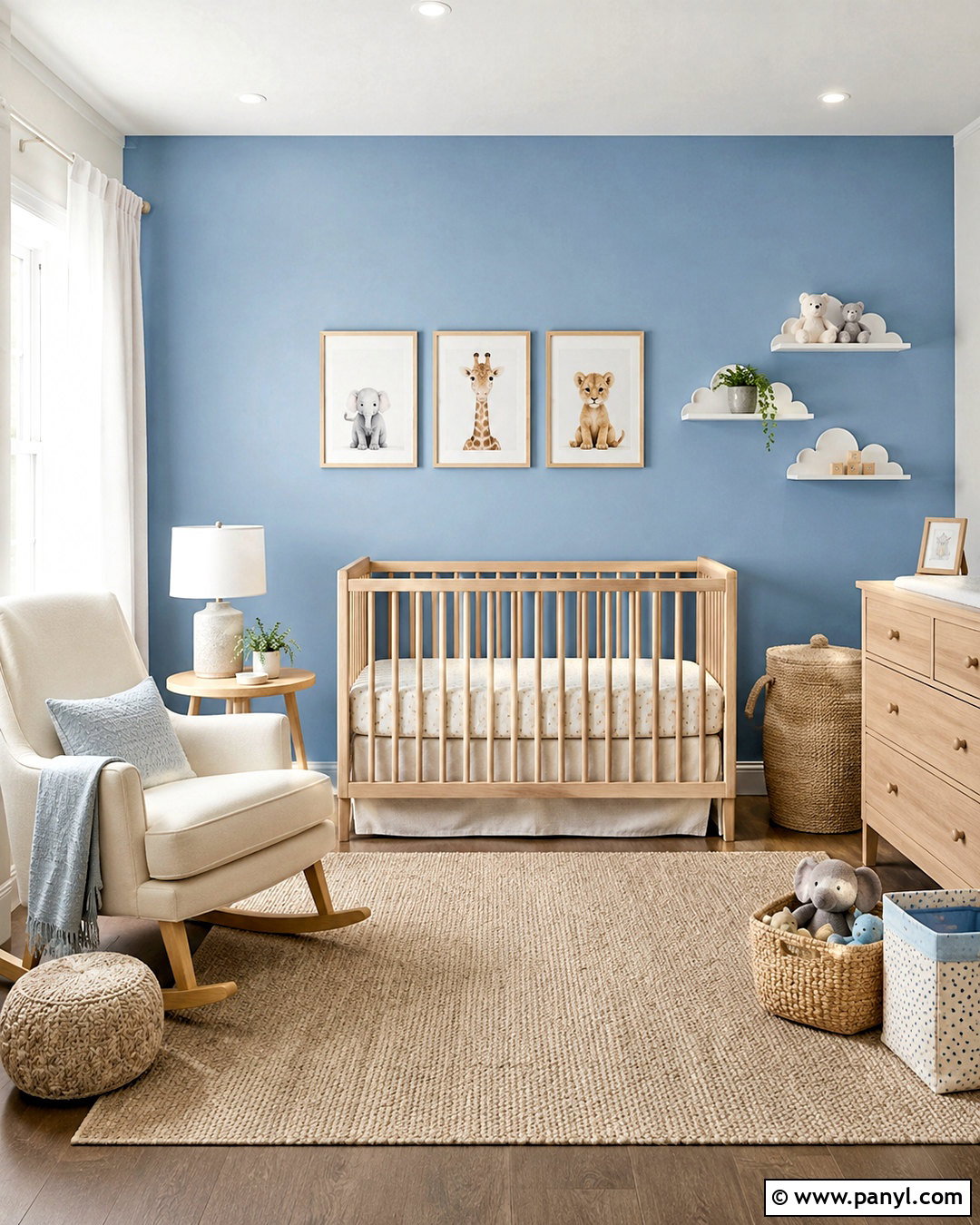 Sky Blue Accent Wall Nursery - 20 blue accent walls