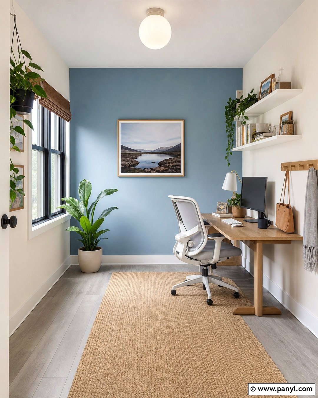 Sky Blue Accent Wall Study Room - 20 Blue Accent Wall Study Room Ideas