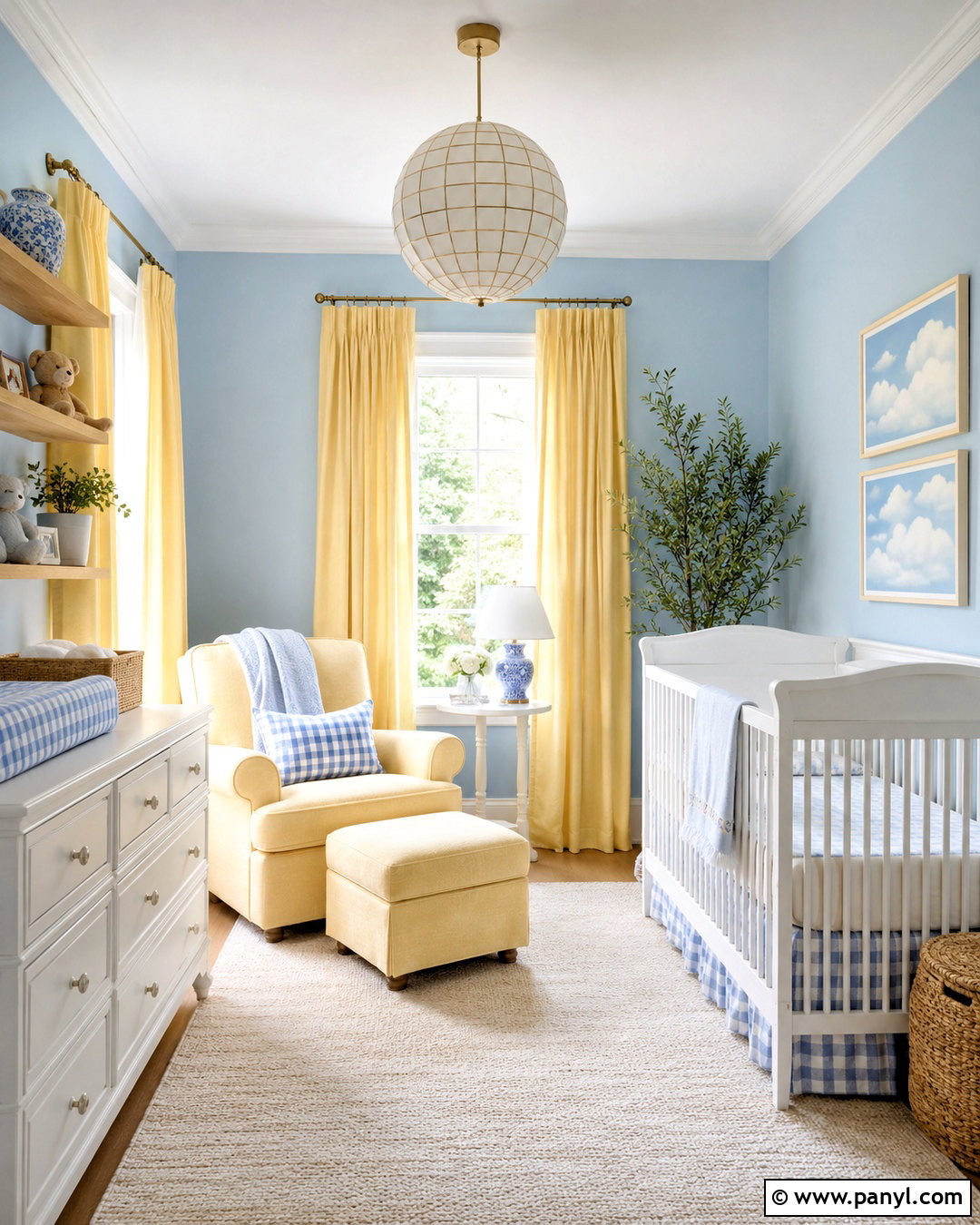 Sky Blue And Butter Yellow Nursery - 20 blue and yellow nursery ideas