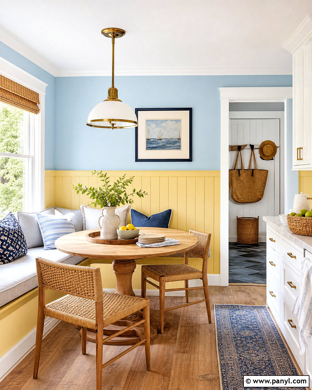 Sky Blue And Butter Yellow Wall Combination - 20 wall painting colour combination ideas
